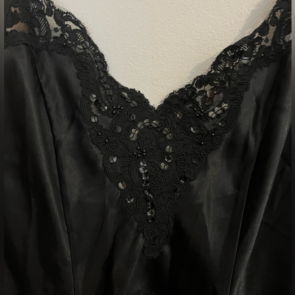 Victoria's Secret Vintage Black Satin Gown Size S - Picture 4 of 5